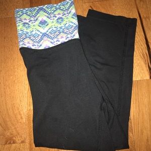 Black Capri Leggings with Colored Top